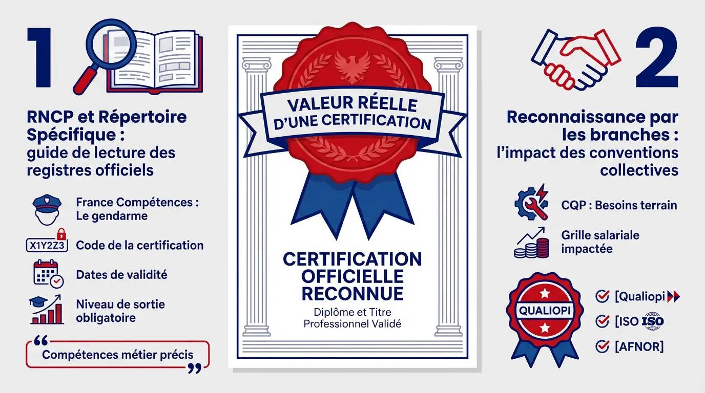 Vérification des certifications professionnelles sur les registres officiels