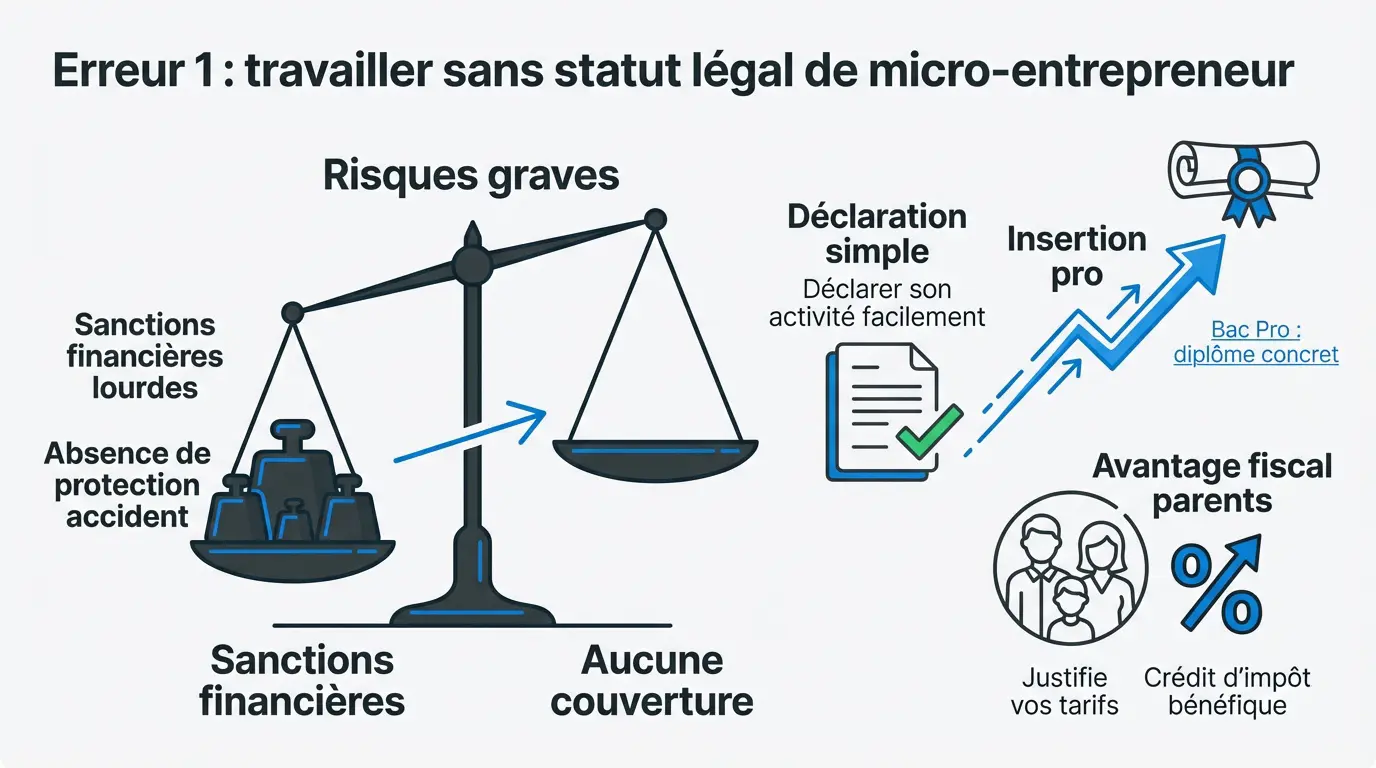 Professeur particulier expliquant l'importance du statut légal pour donner des cours