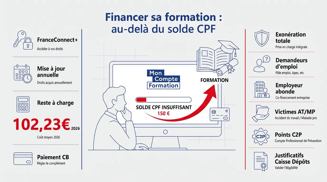 Conseillère en orientation expliquant les solutions de financement complémentaire au CPF