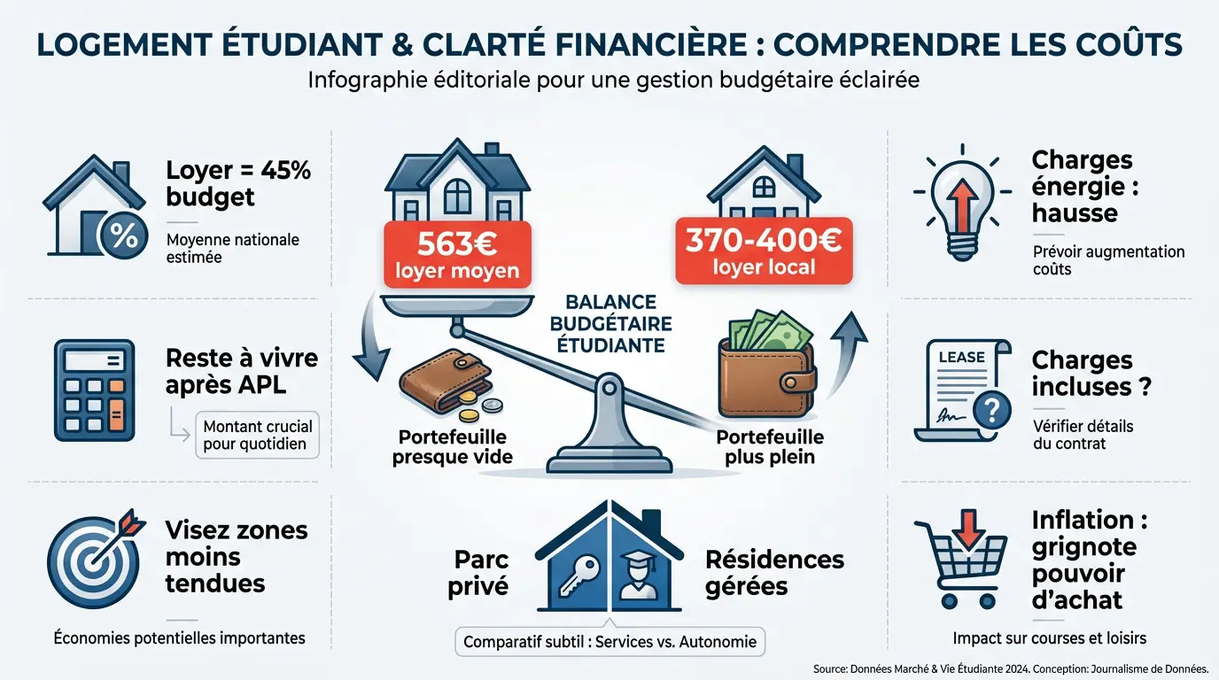 Étudiante organisant son budget logement dans son studio