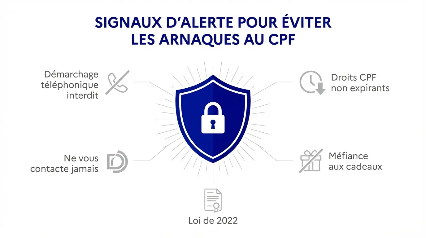 Illustration des points de vigilance pour sécuriser son compte CPF contre la fraude